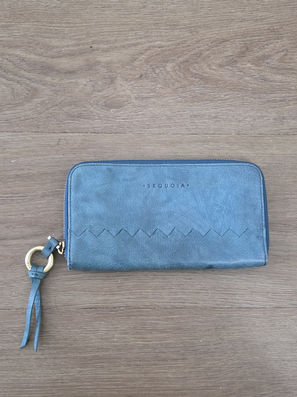 Sequoia Teal Leather Zip Wallet